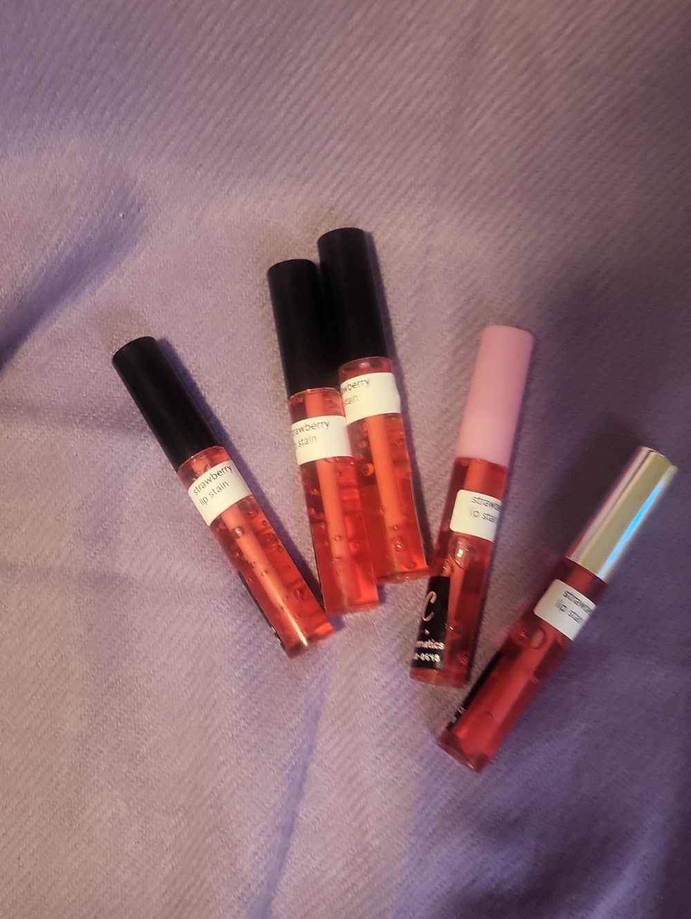 Hydrating Strawberry Lip Stain- Pink Red Shine Handmade
